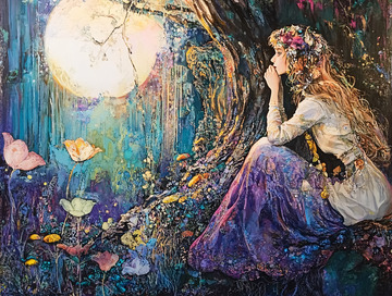 月光下的森林仙女