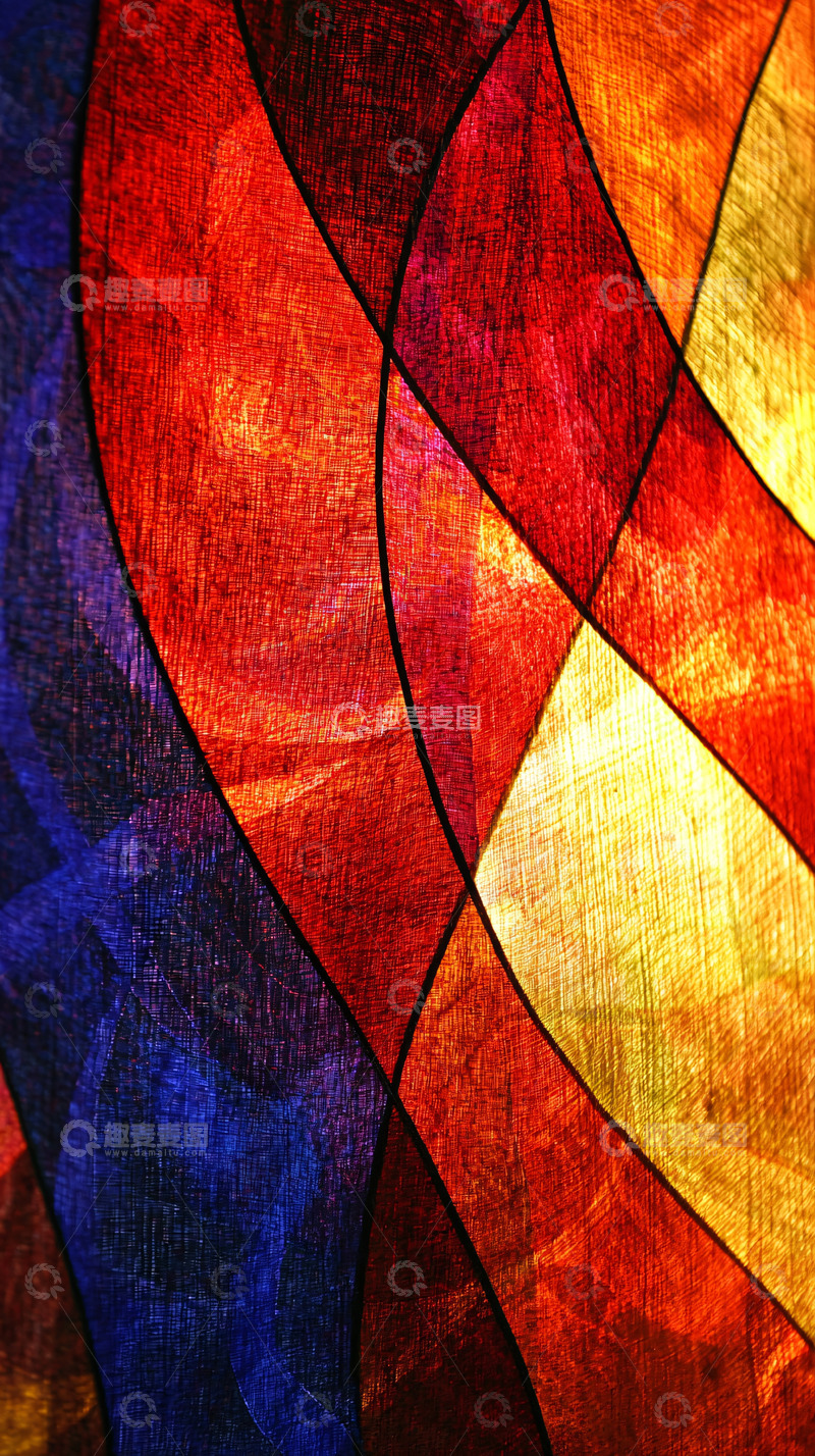 高清大图下载【趣麦麦图】抽象彩色玻璃窗