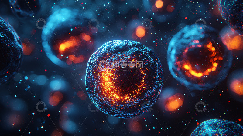 高清大图下载【趣麦麦图】细胞发光内部火焰