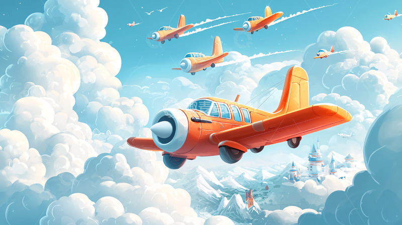 高清大图下载【趣麦麦图】卡通飞机