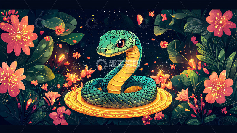 高清大图下载【趣麦麦图】绿蛇