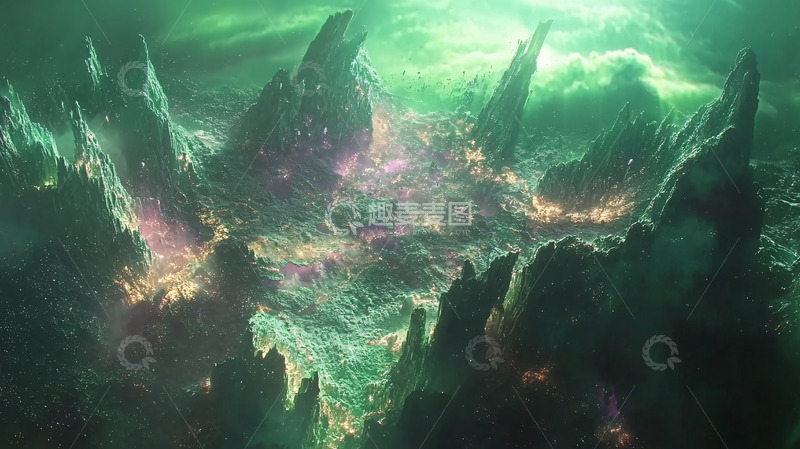 高清大图下载【趣麦麦图】绿色星球奇幻景观