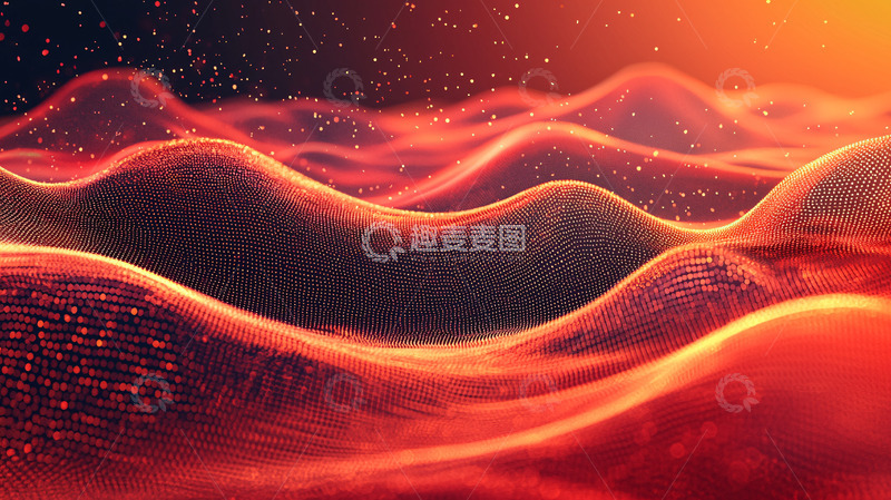 高清大图下载【趣麦麦图】抽象红色波浪