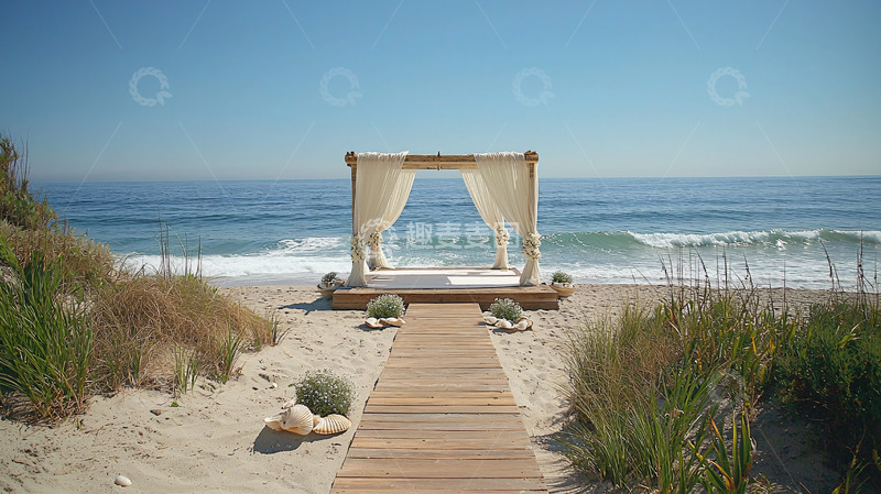 高清大图下载【趣麦麦图】海滩婚礼仪式