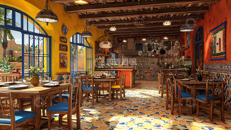 高清大图下载【趣麦麦图】墨西哥餐厅室内设计