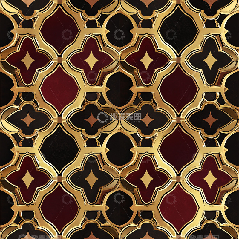 高清大图下载【趣麦麦图】金色几何图案