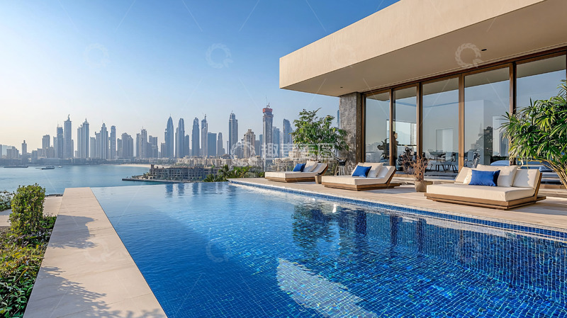 高清大图下载【趣麦麦图】迪拜海景别墅泳池