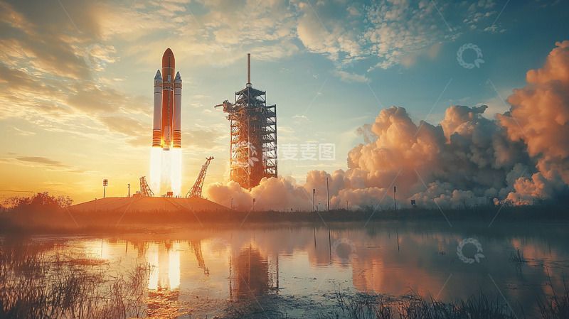 高清大图下载【趣麦麦图】火箭发射升空