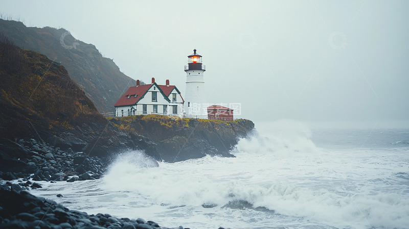 高清大图下载【趣麦麦图】风暴中的灯塔
