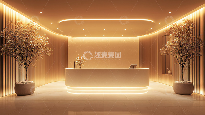 高清大图下载【趣麦麦图】高端酒店大堂接待处设计