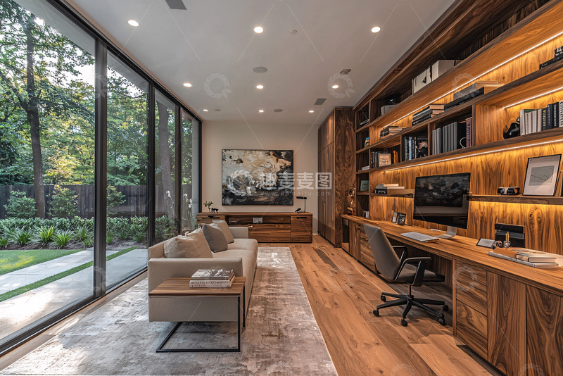 高清大图下载【趣麦麦图】现代简约书房设计