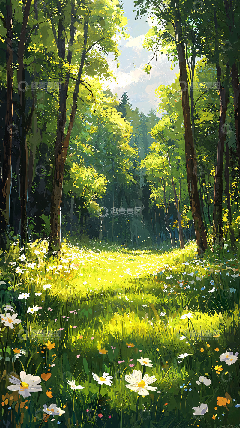 高清大图下载【趣麦麦图】阳光森林小路