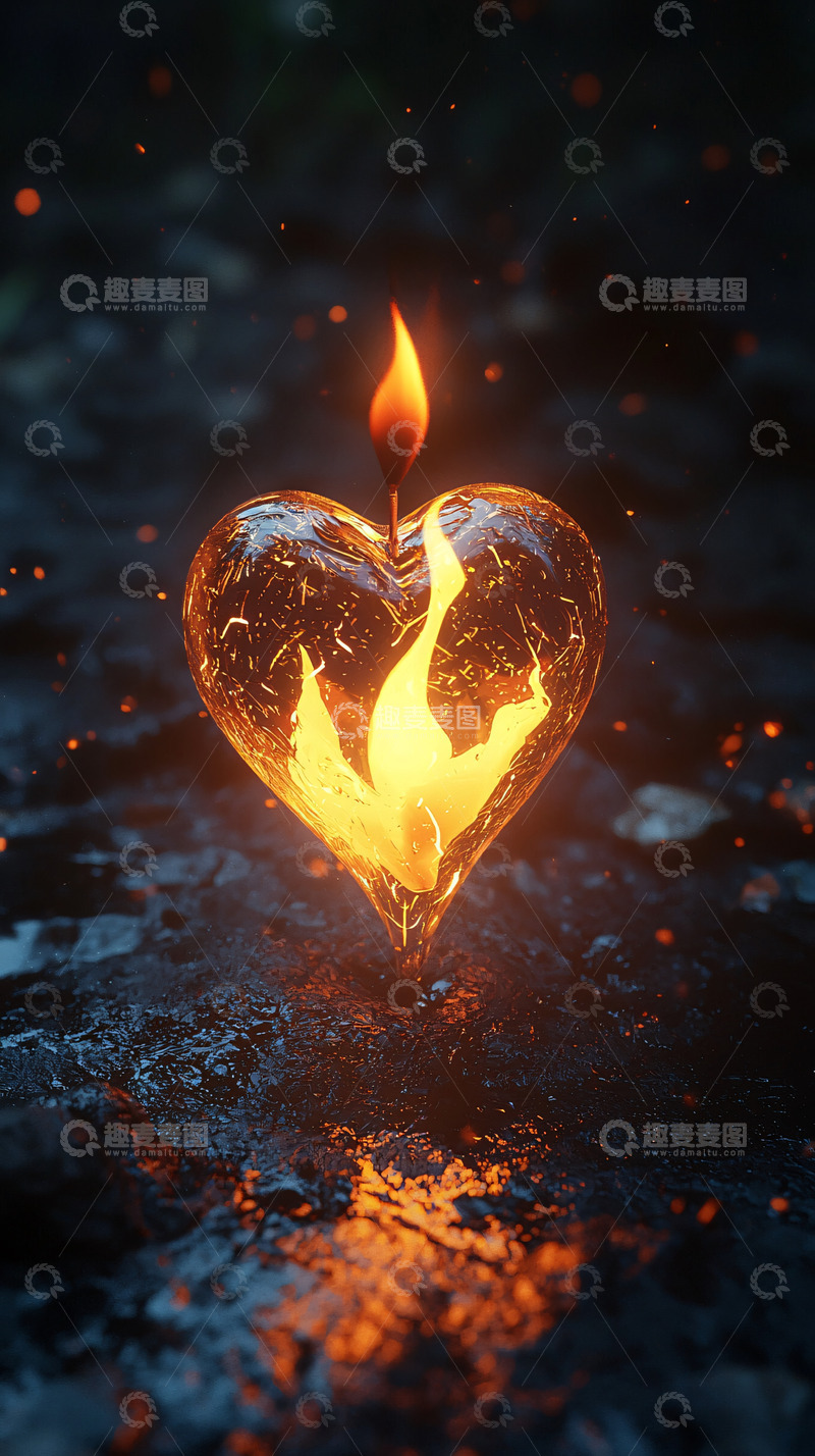 高清大图下载【趣麦麦图】燃烧的玻璃心