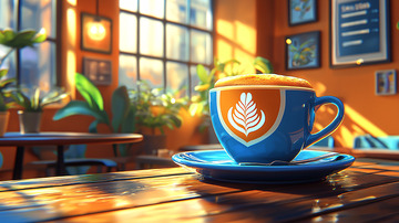 阳光洒进咖啡馆