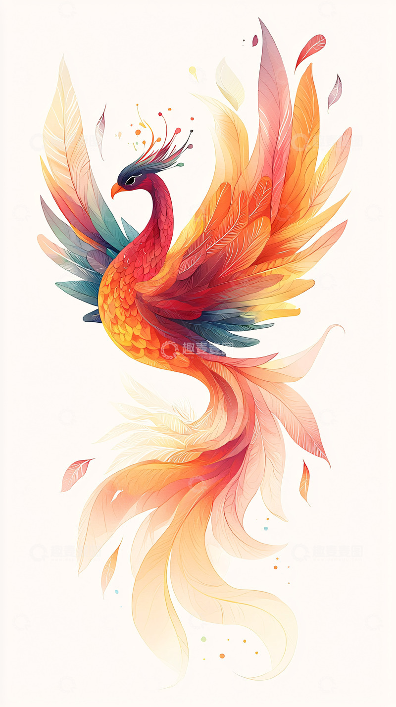 高清大图下载【趣麦麦图】彩色凤凰
