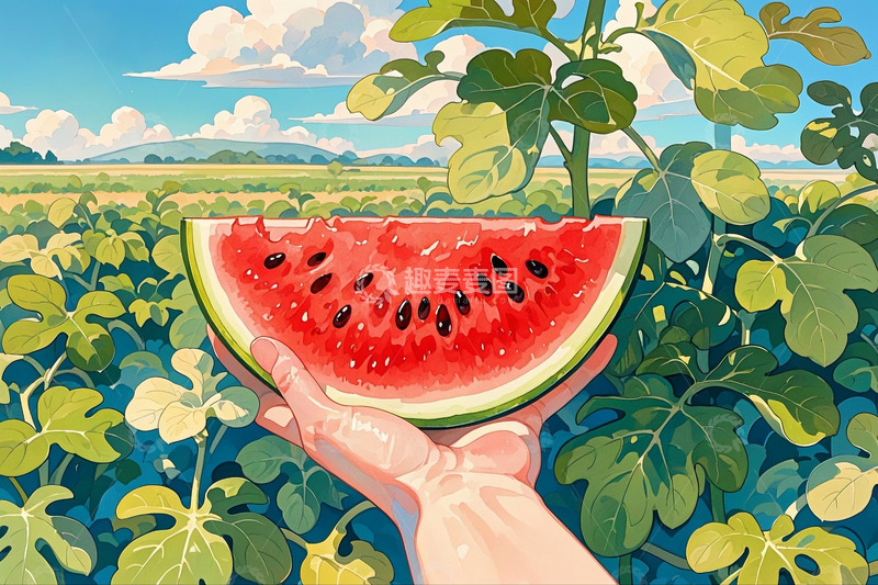 高清大图下载【趣麦麦图】夏日新鲜西瓜