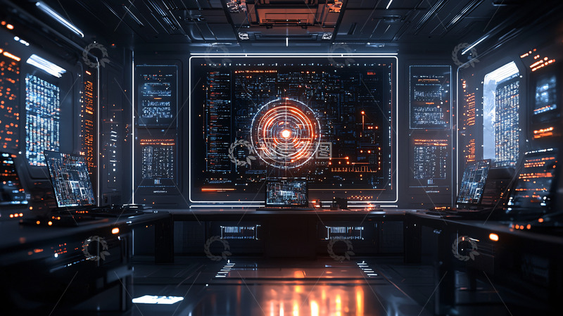 高清大图下载【趣麦麦图】未来科技控制室