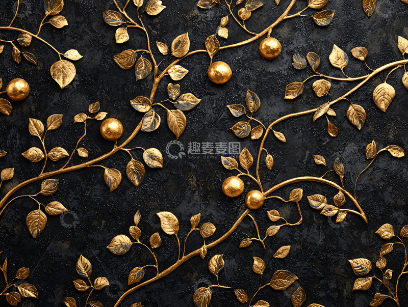 高清大图下载【趣麦麦图】金色植物纹理背景