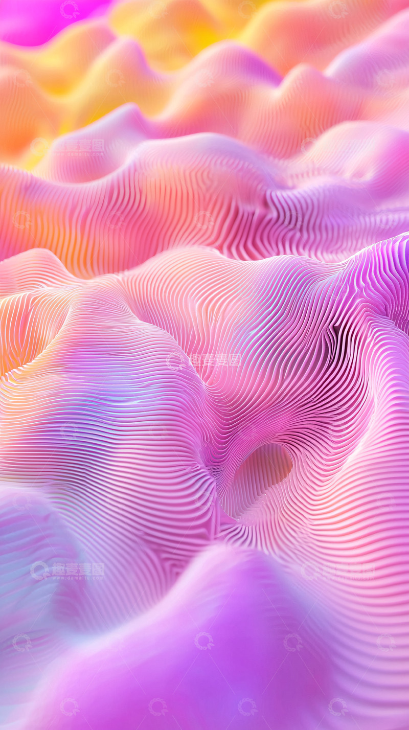 高清大图下载【趣麦麦图】色彩斑斓的抽象波浪纹理