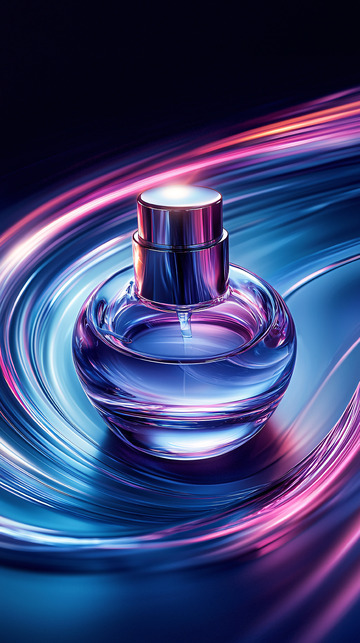 蓝色渐变香水瓶