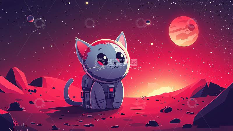 高清大图下载【趣麦麦图】太空猫