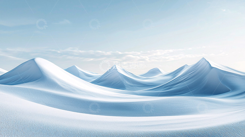 高清大图下载【趣麦麦图】极简风格雪山风景