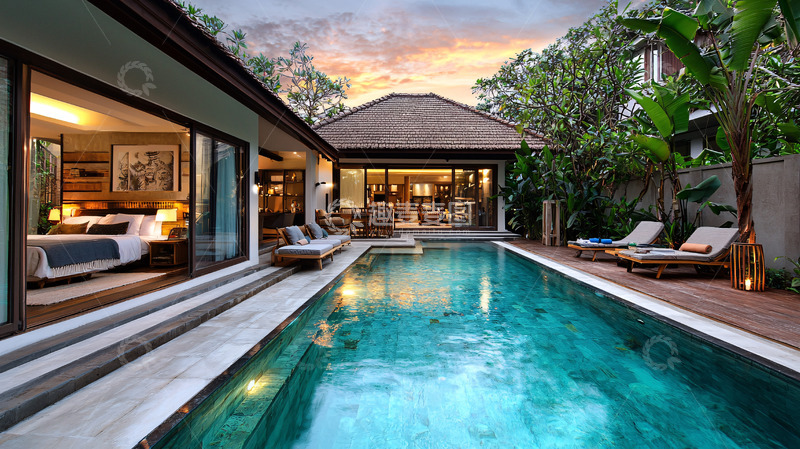 高清大图下载【趣麦麦图】私家泳池别墅