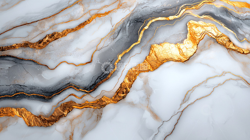 高清大图下载【趣麦麦图】黄金灰白纹理大理石
