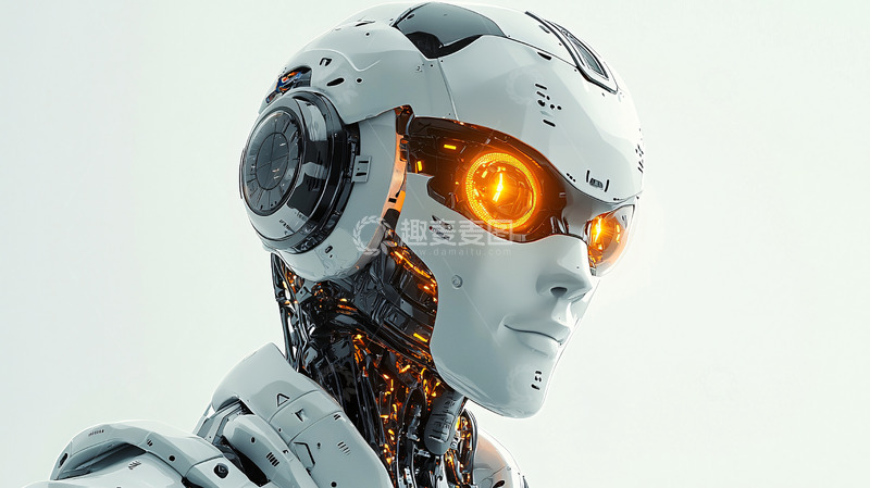 高清大图下载【趣麦麦图】未来感机器人头部特写