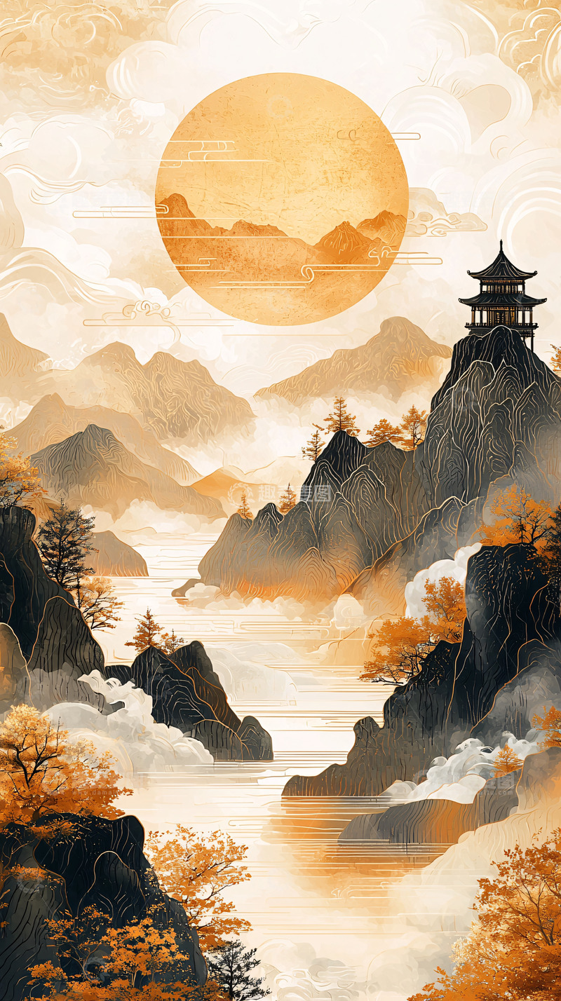 高清大图下载【趣麦麦图】水墨山水画42