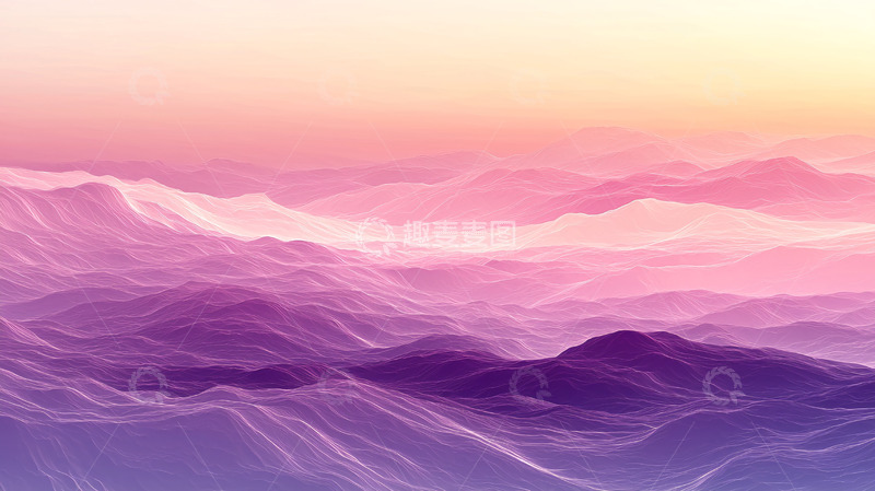 高清大图下载【趣麦麦图】粉色梦幻山脉