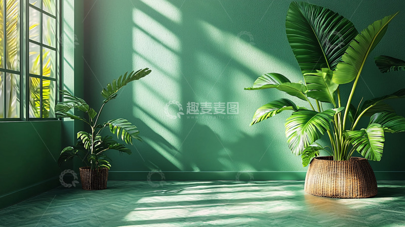 高清大图下载【趣麦麦图】绿色房间