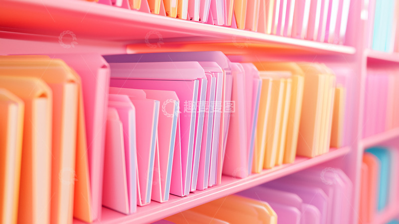 高清大图下载【趣麦麦图】粉色文件柜