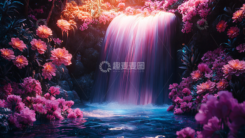 高清大图下载【趣麦麦图】梦幻瀑布