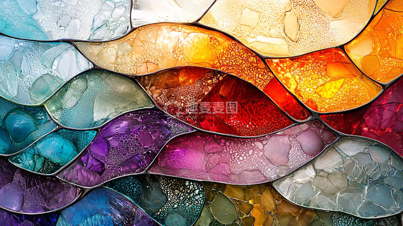 高清大图下载【趣麦麦图】抽象彩色玻璃