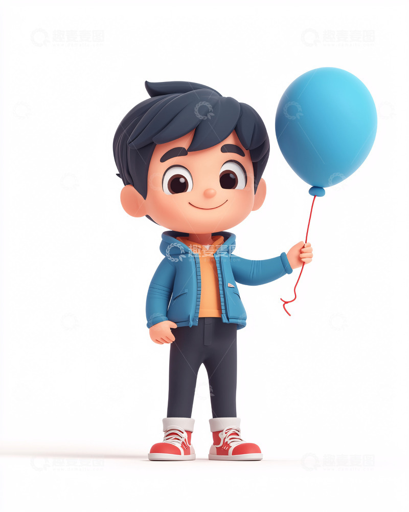 高清大图下载【趣麦麦图】可爱卡通男孩