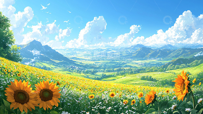 高清大图下载【趣麦麦图】向日葵田野