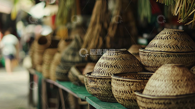 高清大图下载【趣麦麦图】东南亚竹编工艺品