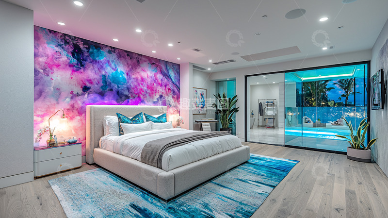 高清大图下载【趣麦麦图】梦幻星空主题卧室