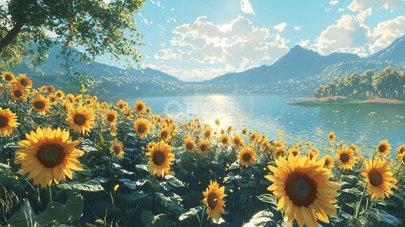 高清大图下载【趣麦麦图】向日葵田