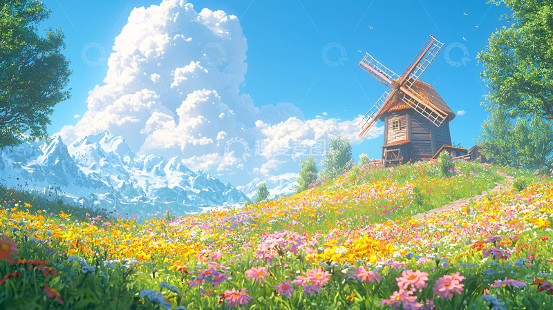 高清大图下载【趣麦麦图】梦幻田园风光