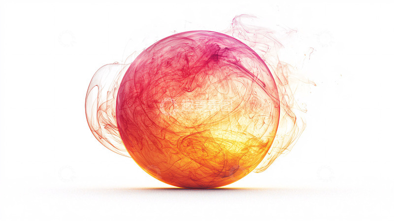 高清大图下载【趣麦麦图】红黄渐变色球体