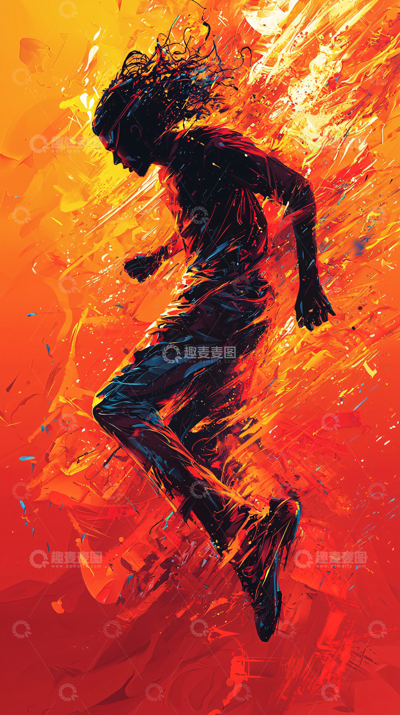 高清大图下载【趣麦麦图】火焰中舞蹈的人