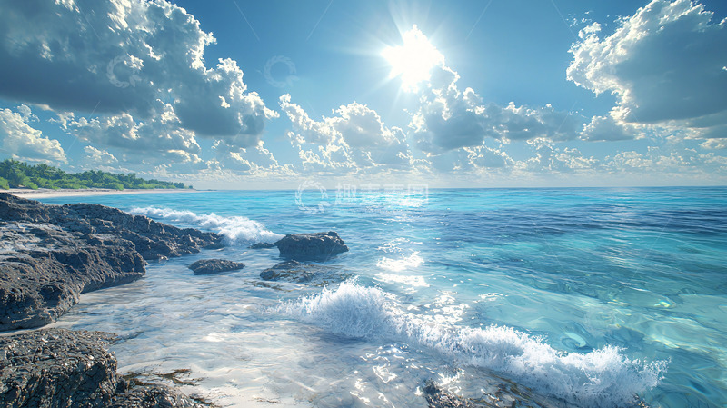 高清大图下载【趣麦麦图】阳光沙滩海浪7