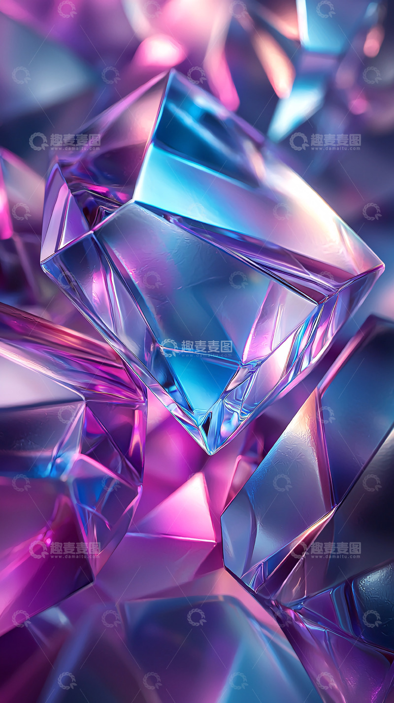 高清大图下载【趣麦麦图】炫彩宝石堆叠高清壁纸