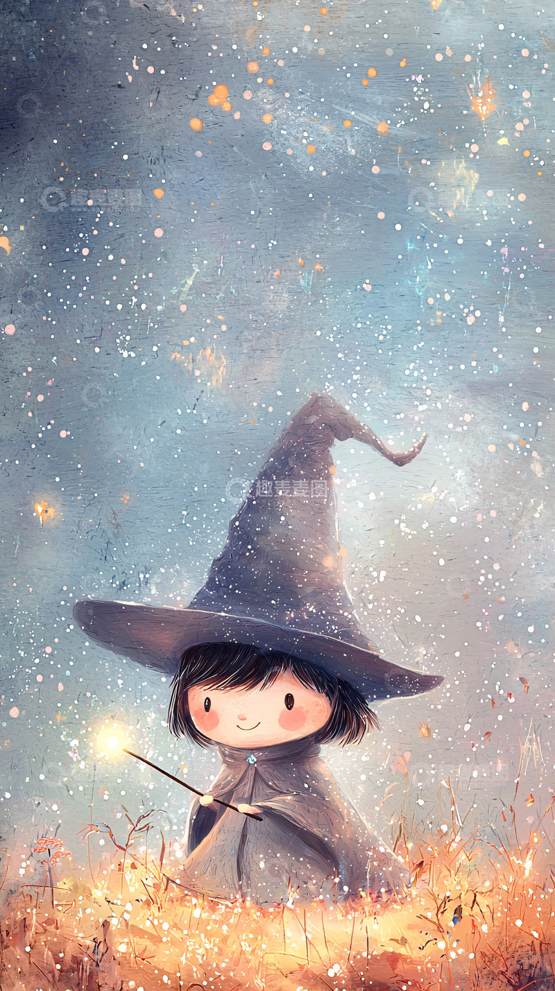高清大图下载【趣麦麦图】可爱小女巫