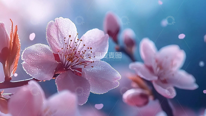 高清大图下载【趣麦麦图】唯美粉色桃花花瓣