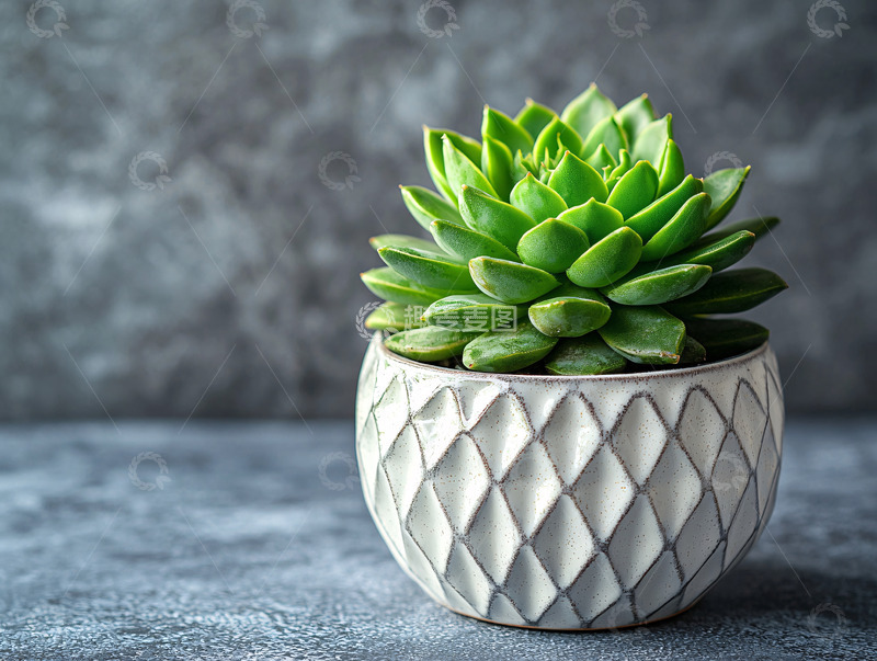高清大图下载【趣麦麦图】绿色多肉植物盆栽