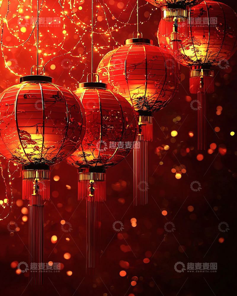 高清大图下载【趣麦麦图】喜庆红色灯笼