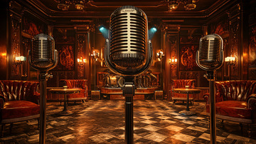 复古麦克风舞台